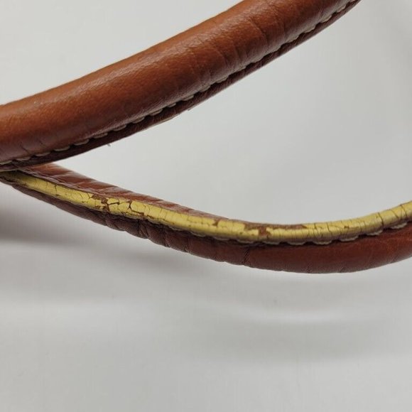 SOLD Cole Haan Village Spos Leather Barrel Bag Vtg 80s Vibe Country - Picture 4 of 11